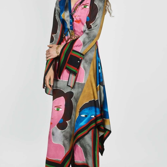 Asymmetrical Starry Euro Abstract Drawing Dress - Picture 5 of 5